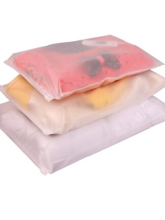 Купить 100pcs Resealable Clear Packaging Bags Acid Etch Plastic Ziplock Bags shirts sock underwear Organizer bag 16 sizes s