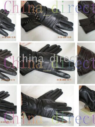 Купить Womens Real Leather Gloves skin gloves LEATHER GLOVES 25pairs/lot New Design High quality #1345