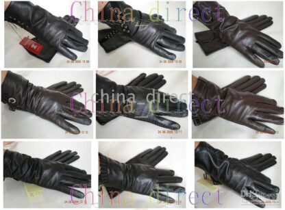 Купить Womens Real Leather Gloves skin gloves LEATHER GLOVES 25pairs/lot New Design High quality #1345