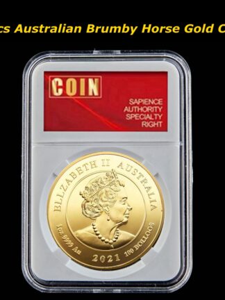 Купить 5pcs 2021 Ellzabeth II Australia Horse Coin Gold Plated Souvenir Coin With PCCB Box