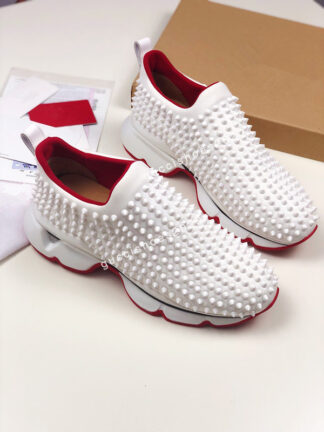 Купить 2022 Famous Design Shoes Light Rubber Sole Trainer Red Label Tongue Sports Fabric & Patent Leather Sneakers