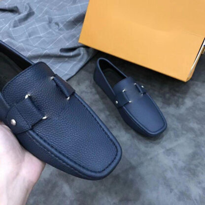 Купить Loafers Men Shoes PU Leather Metal Solid Color Slip on Round Head Flat Bottom Casual Business Chaussure Homeme DP244-2