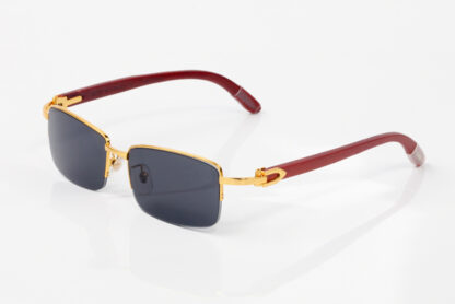 Купить Luxury Brand Carti Glasses Designer Sunglasses Rimless Golden Half Frame Carvings Wooden Bamboo Legs Fashion Buffalo Horn Natural Sun glasses Eyeglasses Lunettes