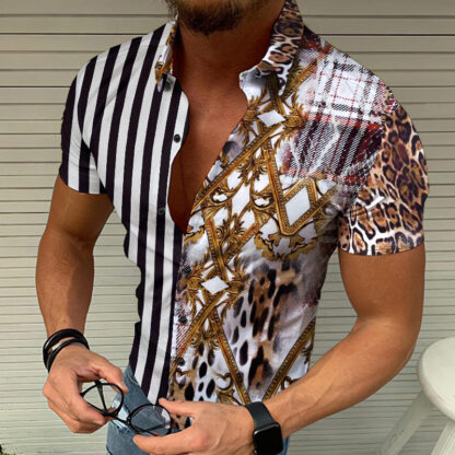 Купить high quality summer men shirt sale fashion shirts casual printed short sleeve male tops Blouses Luxurious Printed Hawaiian Beach 3XL Blouse