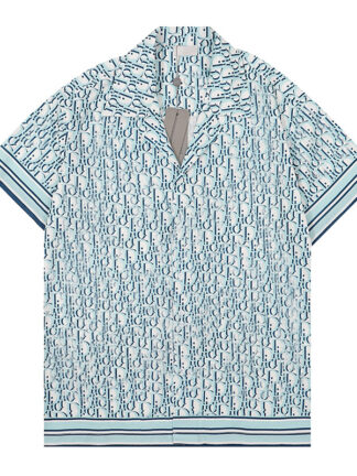 Купить France men printed shirts designer White jacquard letters blue camouflage paris clothes Short sleeve mens shirt Vacation casual shirt#M-3XL13