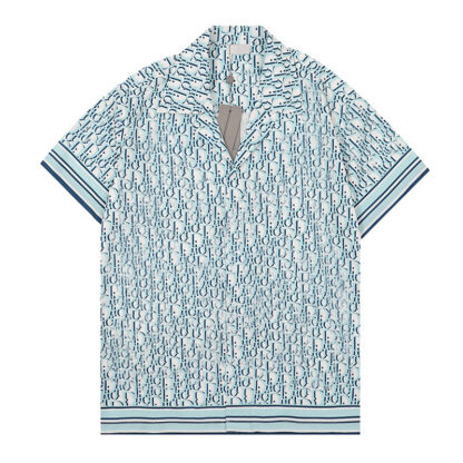 Купить France men printed shirts designer White jacquard letters blue camouflage paris clothes Short sleeve mens shirt Vacation casual shirt#M-3XL13