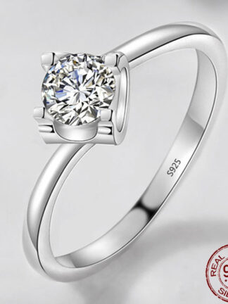 Купить Vintage 925 Sterling Silver Wedding Engagement Ring CZ Zircon Anniversary Party band Rings for Women Fashion