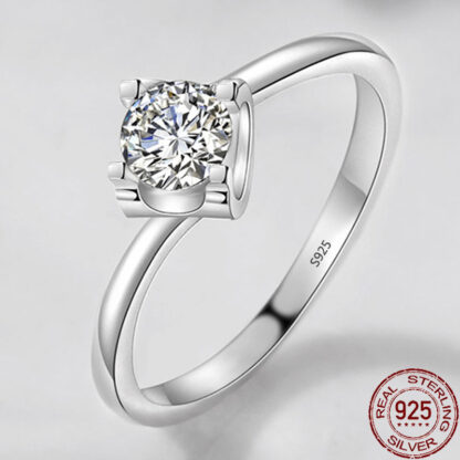 Купить Vintage 925 Sterling Silver Wedding Engagement Ring CZ Zircon Anniversary Party band Rings for Women Fashion