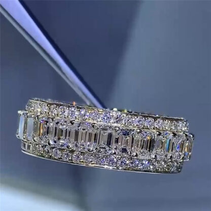 Купить luxurious Topaz CZ Diamond propose engagement ring Gemstones hip hop band rings for men Party Women Wedding Gift