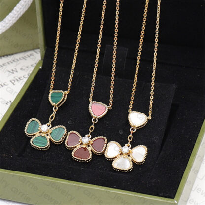 Купить Classic charm Engagement Pendant Necklace Fashion Elegant Clover Gift for Women Jewelry Highly Quality 18 Color promise