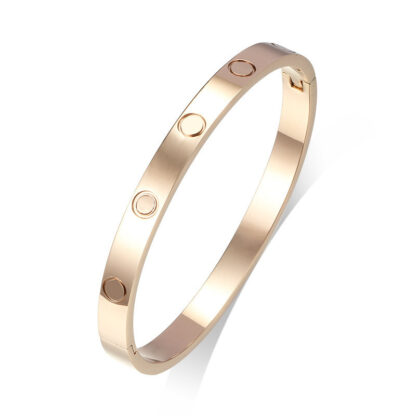 Купить High quality Bangle stainless steel couple buckle Charm Gold bracelet for men fashion jewelry Valentine's day gift for women