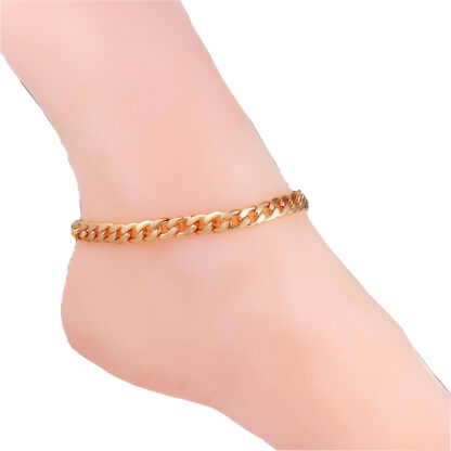 Купить Ankle bracelet Foot Summer Jewelry On The Leg Gold Color Bracelet Link Chain Anklet For Women men