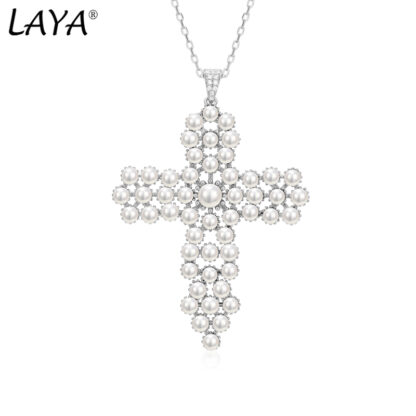 Купить LAYA Natural Pearl Pendant Necklace For Women 925 Sterling Silver High Quality Fashion Elegant Original Modern Fine Jewelry 2022 Trend