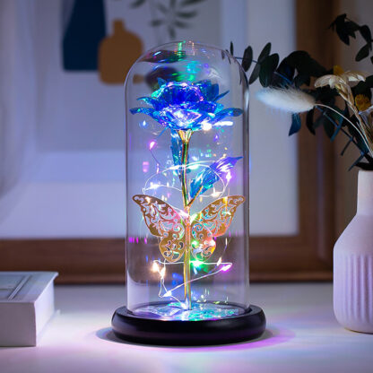 Купить #Festive & Party Supplies# Preserved Flower Rose and butterfly Glass Dome Immortal Display Dome Cover Preservation Ornament Valentines Day Gift Home Beautiful Decor