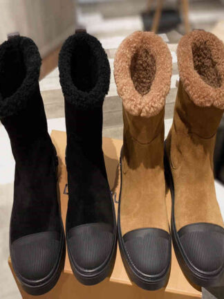 Купить Boots High end quality winter fur integrated snow boots anti flat bottom wool warm casual women