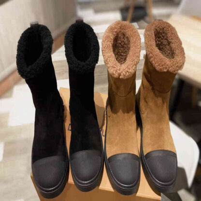 Купить Boots High end quality winter fur integrated snow boots anti flat bottom wool warm casual women