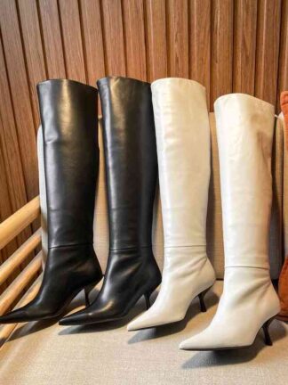 Купить Boots High end quality autumn and winter European Korean fashion pointed high heels tube boots leather knee length thin