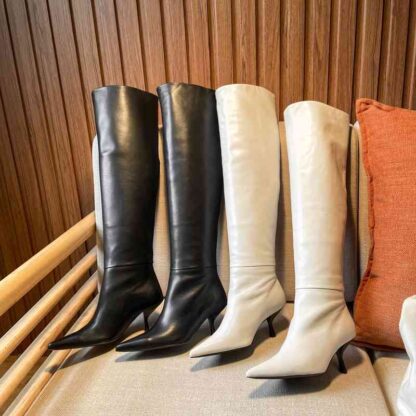 Купить Boots High end quality autumn and winter European Korean fashion pointed high heels tube boots leather knee length thin