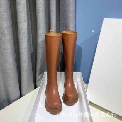 Купить Boots Autumn and winter Martin boots women British style small man long thick soled middle tube Knight leather chimney