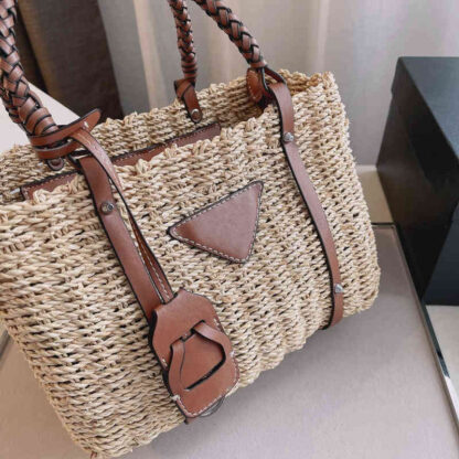 Купить Shopping Bags Sun straw weaving and leather bags