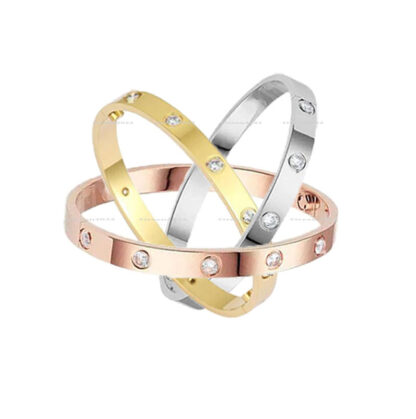 Купить Love Screw 10CZ Bracelet Designer Bracelets Luxury Jewelry Women Bangle Classic 5.0 Titanium Steel Alloy Gold-Plated Craft Colors Never Fade Not Allergic AAA+ D1033
