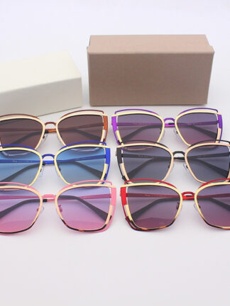 Купить Cat Eye Designer Women Fashion Frame Glasses Driving and Beach Sunglasses Big Square Classic Letters Top Quality UV400 with Box