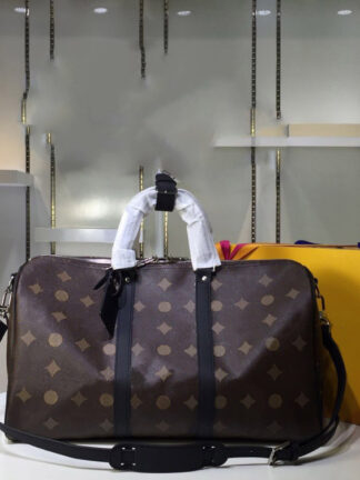 Купить Designer men and women travel bags canvas leather luxury large capacity travel outdoor leisure handbags single shoulder inner compartment