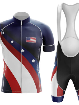 Купить 2022 Team USA Summer Cycling Short Sleeve Jersey With Bib Shorts Set