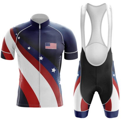 Купить 2022 Team USA Summer Cycling Short Sleeve Jersey With Bib Shorts Set