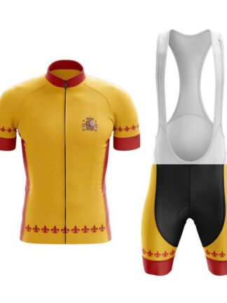 Купить 2022 Team Spain Interesting Summer Cycling Short Sleeve Jersey And Bib Shorts Set