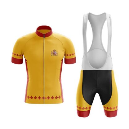 Купить 2022 Team Spain Interesting Summer Cycling Short Sleeve Jersey And Bib Shorts Set