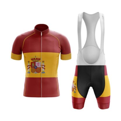 Купить 2022 Team Spain Interesting Summer Cycling Short Sleeve Jersey With Bib Shorts Set