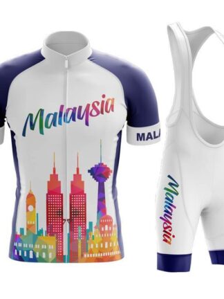 Купить 2022 Team Malaysia Summer Black Cycling Short Sleeve Jersey With Bib Shorts Kit