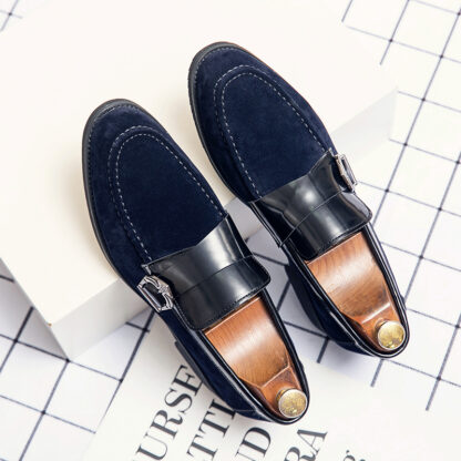 Купить Men Fashion Shoes Low Heel Loafers Formal Slip on Ripped Faux Suede Spring Retro Comfortable Classic Casual HC911