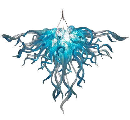 Купить Lamps Turquoise Flower hand made Blown chandelier lighting LED bulbs light 24 Inches glass Pipe DIY Chandeliers