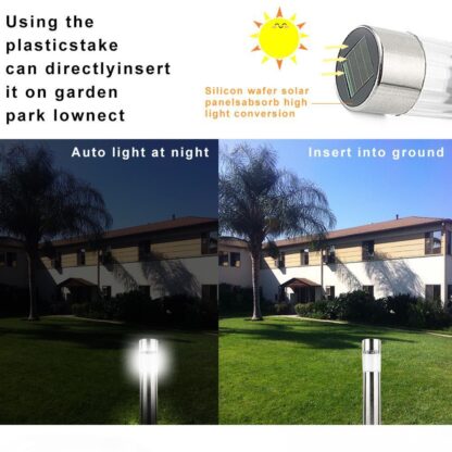 Купить 2W LED Solar Garden Lighting Stainless Steel Stud Lawn Lamp IP65 Waterproof Solar Garden Lights LED Outdoor Lamp