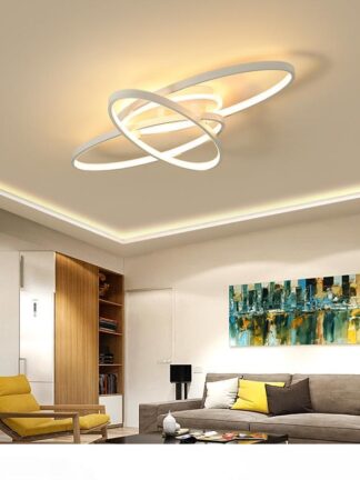 Купить New Arrival White brown modern led ceiling lights for living room bed room ceiling light remote control Ceiling Lamp Lighting Fixtures