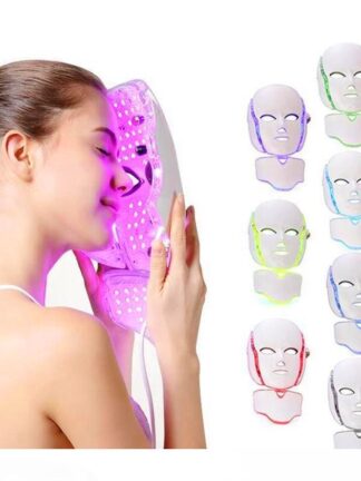 Купить TOP PTD Photon LED Face and Neck Mask 7 Color LED Treatment Skin Whitening Firming Facial Beauty Mask Electric Anti Aging Mask
