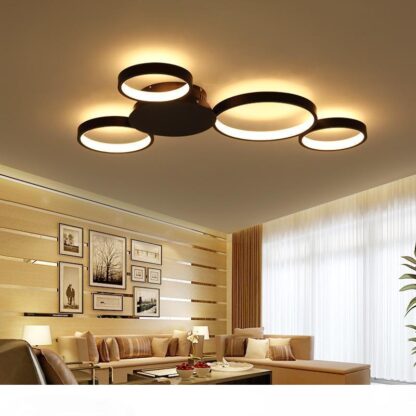 Купить Coffee White Finish Modern Led Ceiling Lights For Living Room Bedroom Study Room Home Deco Ceiling Lamp Fixtures plafondlamp bedroom light