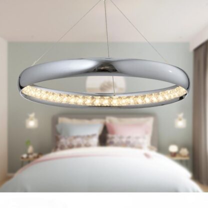 Купить Single layer light crystal chandelier for dining room bedroom hanging led chrome indoor lighting lampada di lusso