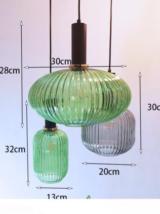 Купить Nordic restaurant pendant lights gray green Cognac glass modern hanging lamp bedroom living room kitchen suspension luminaire