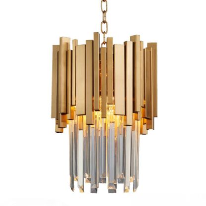 Купить Small round gold kitchen chandelier lighting modern k9 crystal lamp for dining room foyer chrome pendant lamps