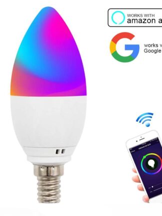 Купить Smart LED Candle Bulb Wifi 5W E12 E14 E26 E27 APP Remote Control Alexa Echo Google Home Smart Dimmable Smart Led night Bulb