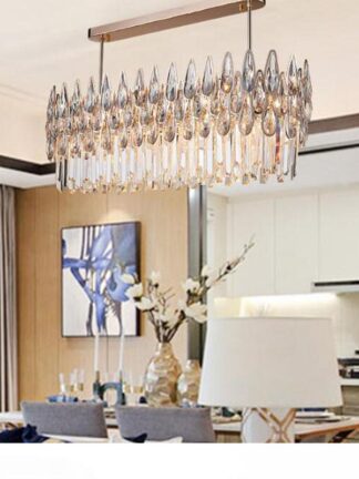 Купить Luxury K9 Crystal Chandelier Plating gold Led Lights Dining Room Crystal Chandelier Modern Pendant Lighting E14 Luminaires