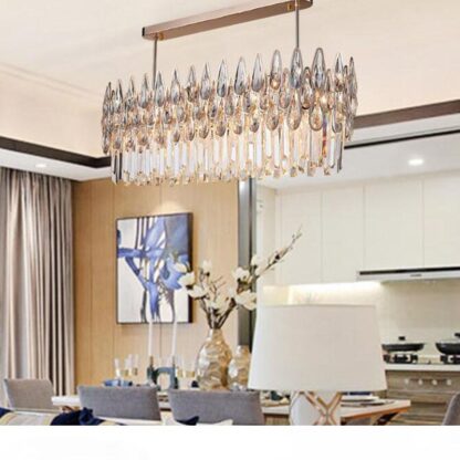 Купить Luxury K9 Crystal Chandelier Plating gold Led Lights Dining Room Crystal Chandelier Modern Pendant Lighting E14 Luminaires