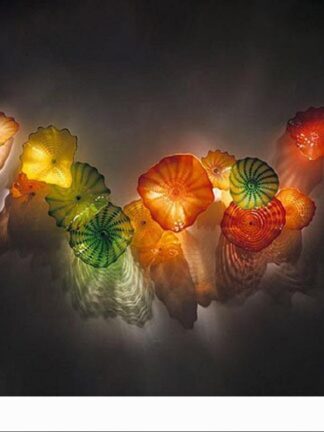 Купить Murano Glass Wall Mount Light Fixtures Blown Glass Flower Wall Lamps Art Decorative Blown Glass Wall Art Custom Made Plates Free Shipping.