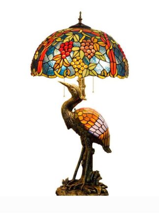 Купить Factory Direct Sale Tiffany American Country Table Lamp Study Bedroom Crane Bird Lamp Base Desk Lamp