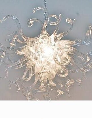 Купить Modern Clear White Color Crystal Hand Blown Glass Modern Style Chain Chandelier Lighting ans Pendant Lamps