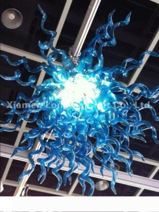 Купить C78-Turkish Style Hand Blown Blue Murano Glass Chandelier Light Hotel Decor AC LED Hanging Glass LED Small and Cheap Pendant Lamps