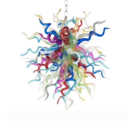 Купить Christmas Colored Glass Flower Chandelier China Custom Hand Blown Murano Glass Art Crafts Pendant Lamps on Sale